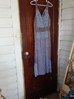 Marc By Marc Jacobs Blue and Purple Patterned Maxi Dress